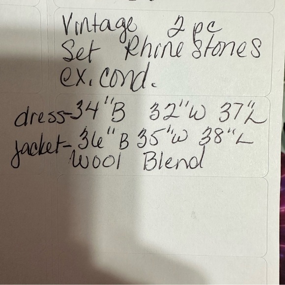 Vintage 2 piece wool blend set 50’s rhinestones size 8 - Picture 8 of 11